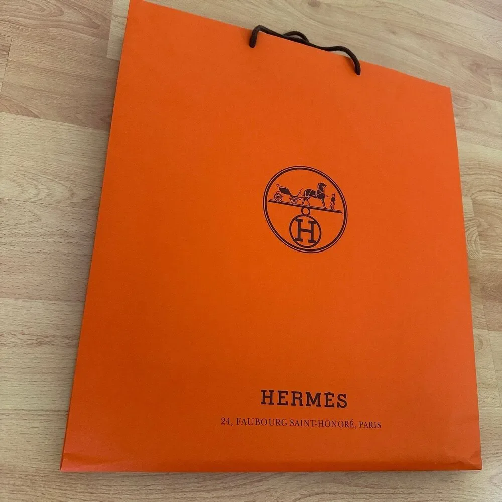 Hermes Paper Shopping Bag - orange large, 18.5